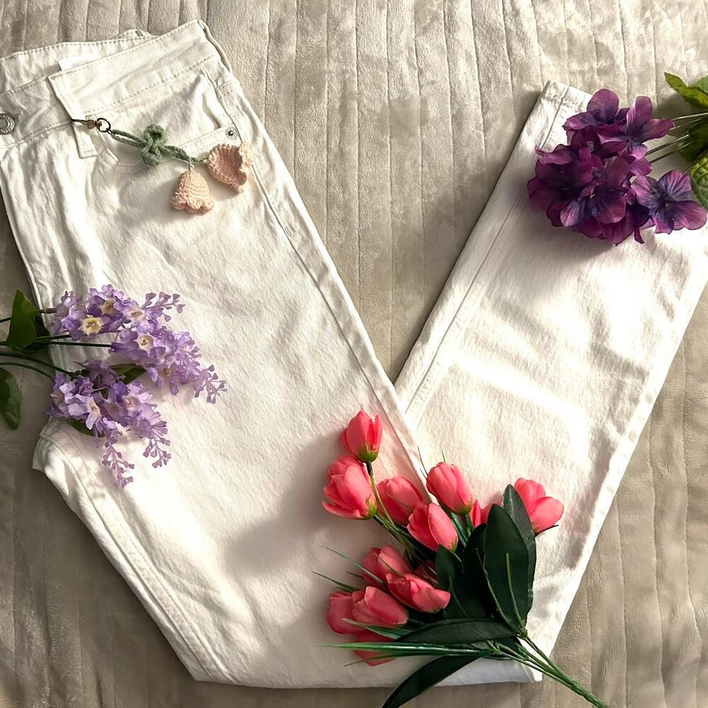 H&M White Baggy Jeans